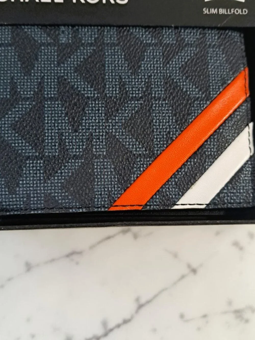 Michael Kors Men’s MK Black & MK Red /Blue /White Billfold Wallet Bundle